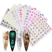 8pcs 18pcs mixed 3d butterfly nail art stickers adhesive sliders colorful diy golden nail transfer decals foils wraps decoration