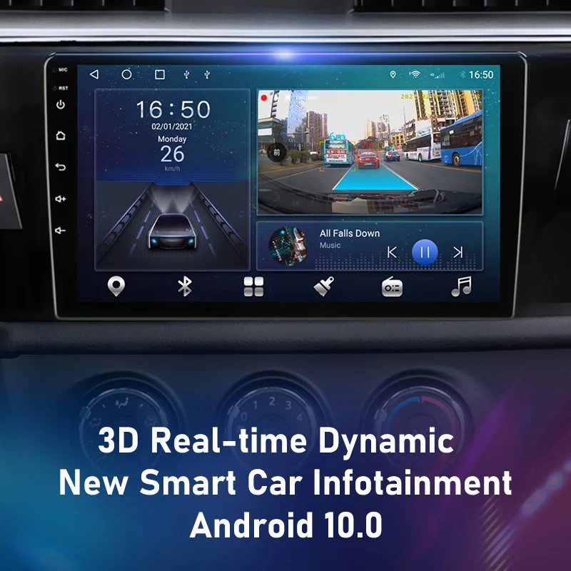 JMCQ Android 10 2 Din 4G + 32G автомобильное стерео радио для Toyota Corolla Ralink 2013 2014 2015 2016
