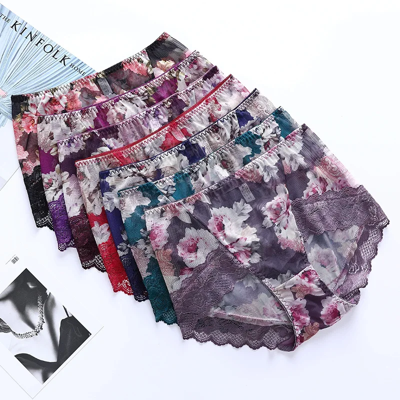 Сексуальное Кружевное кружевное Сетчатое нижнее белье для женщин Бесшовные