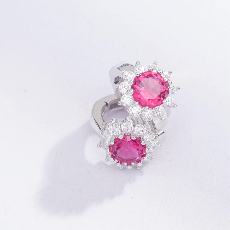 Серьги-кольца круглой формы в форме капли сердца с кубическим цирконием женские