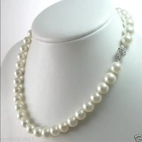 

HABITOO Charming 9-10mm White Akoya Cultured Pearl Necklace 18"SILVER Clasp Jewelry Chains Necklace for Woman Choker Necklaces