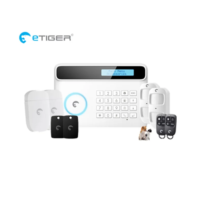 Умная Беспроводная система сигнализации Etiger S4 GSM с 32 беспроводными зонами|system