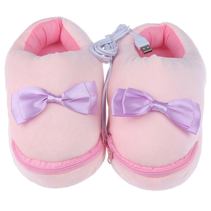 1 пара практичный безопасный надежный плюшевый USB обогреватель для ног обувь