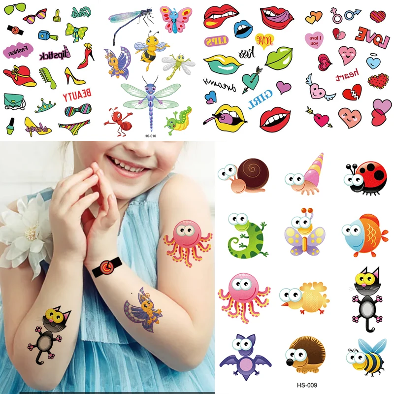 

Waterproof Fairy Princess Tattoo Sticker for Children 3D Butterfly Children's Birthday Party Decoration Fake Tattoo Cartoon