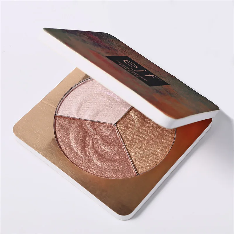 3 цвета Хайлайтер для лица бронзаторы палитра макияж светящийся блеск для лица блеск для контурного макияжа пудра осветитель хайлайтер косметика