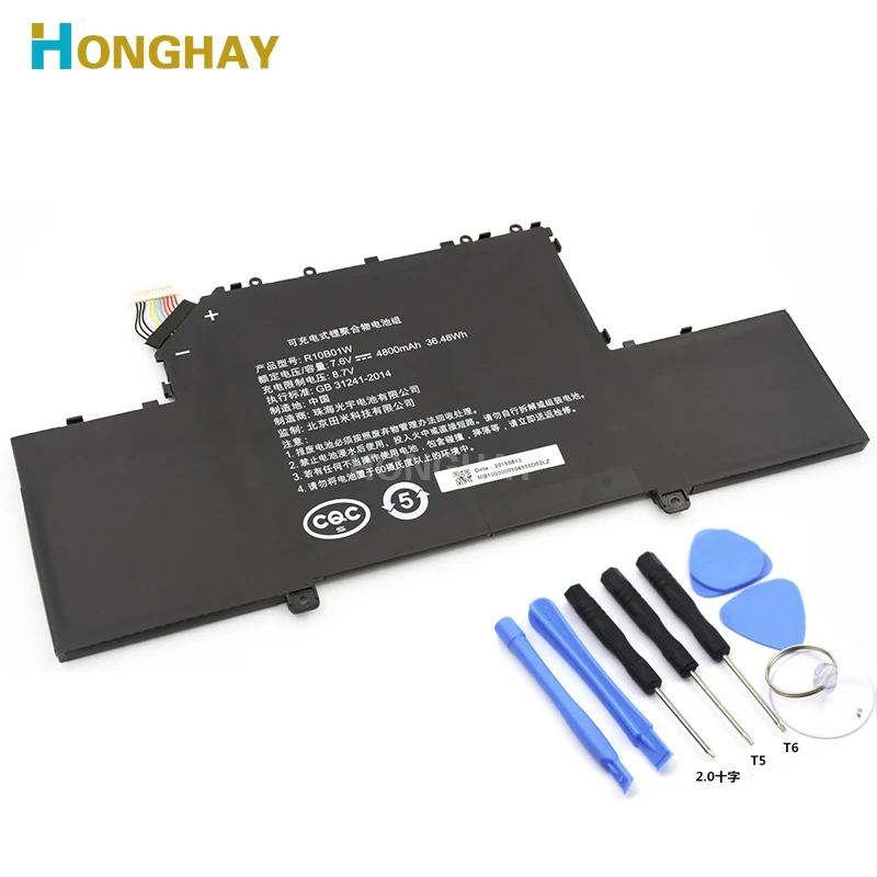 Оригинальный новый аккумулятор R10B01W Honghay для ноутбука Xiaomi Mi Air 12 5 дюйма 161201-01 161201-AA