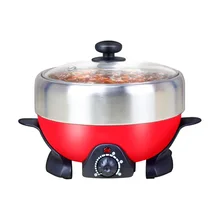 Electric Hot Pot 2L Household Electric Grill Pans Non-stick Barbecue Pan 800W 220V Multi-function Food Cooking Machine Cooker