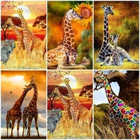 5d diy full diamond painting mosaic giraffe needlework diamond embroidery cross stitch animal set home wall decoration art gift