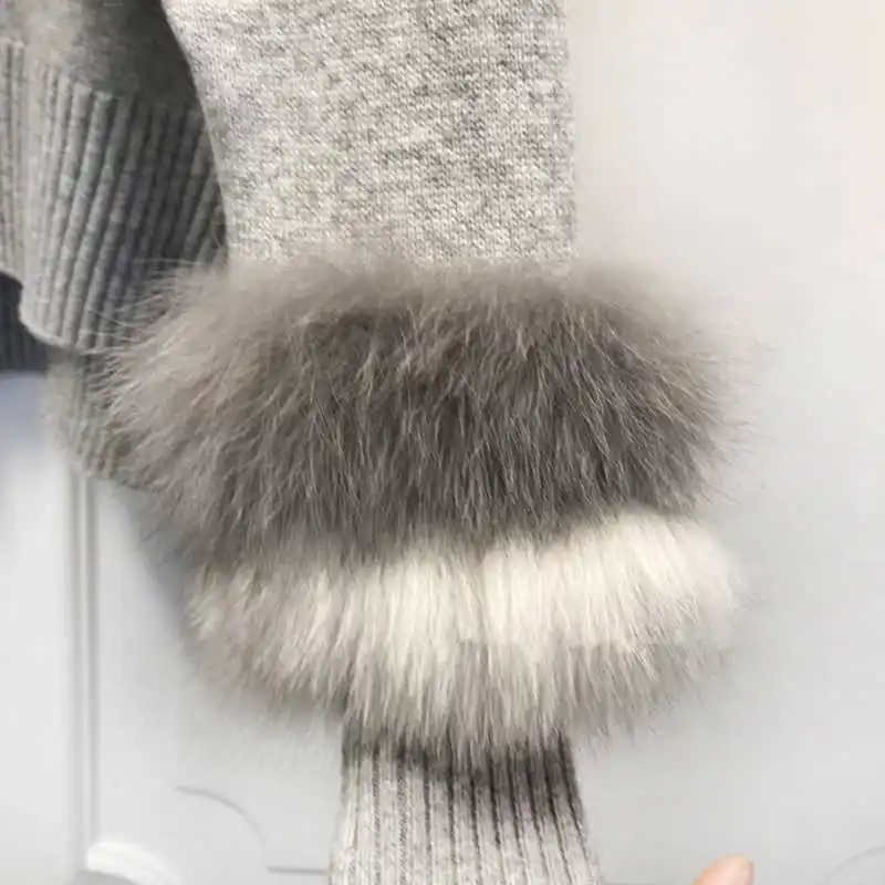 CHICEVER лоскутный меховой плюшевый свитер для женщин водолазка хит цвета