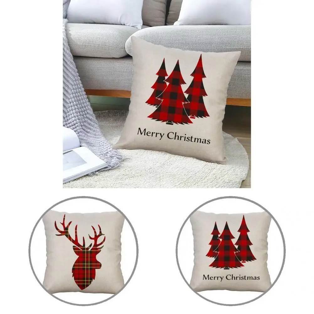 

4Pcs Throw Pillow Cover Modern Christmas Sofa Cushion Case Fadeless Decorative Cushion Case