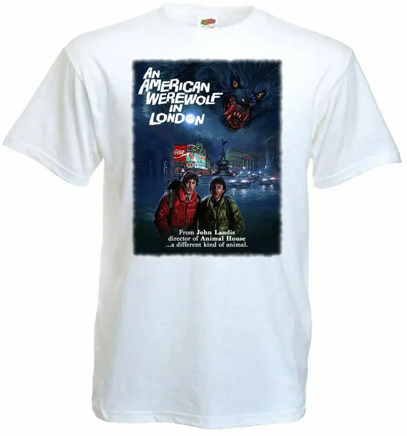 Американский оборотень в Лондоне v.11 футболка белый фильм постер все размеры S-5XL |