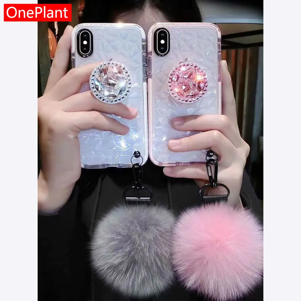 Чехол для телефона Samsung S8 S9 S10 Note10 9 с меховым шариком + хрустальным 3D кронштейном