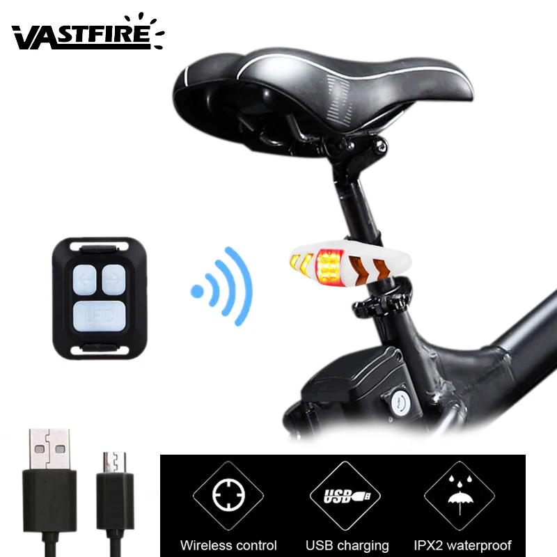 USB Перезаряжаемый беспроводной Велосипедный задний фонарь с дистанционным