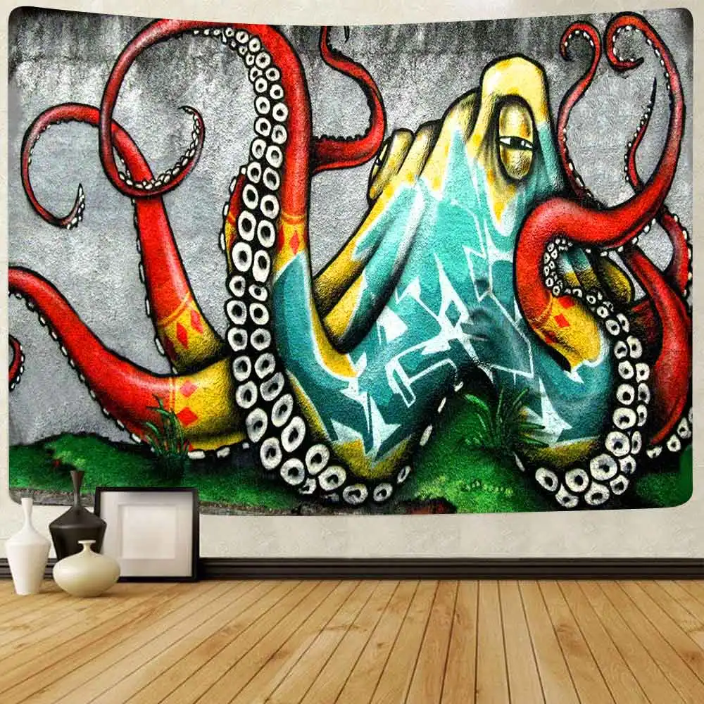 

Octopus Tapestry Mandala Marine Life Japanese Style Art Wall Hanging Tapestries for Living Room Home Dorm Decor