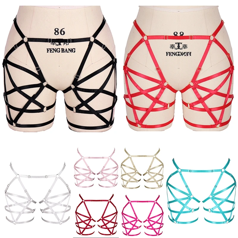 

Gothic Sexy Thigh Restraint Cage Leg Garter Belt Bondage Body Harness BDSM Suspenders Leg Strap Erotic Lingerie Party Wear
