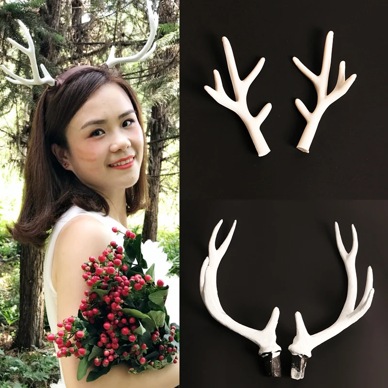 Имитация пластиковых оленьих рогов Декор косплей черный олень рог искусственный