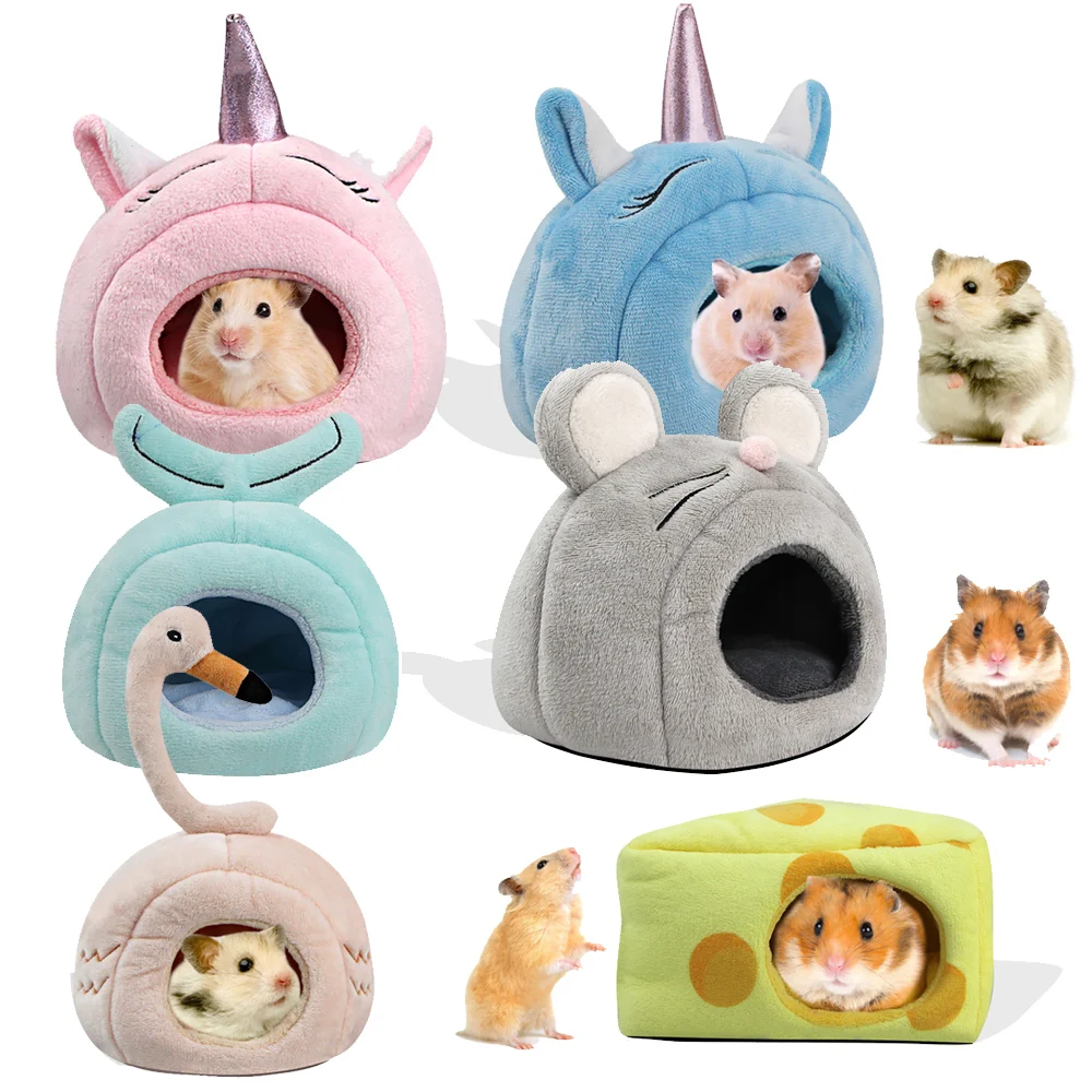 Хомяк юрты Кошкин дом с мягкий коврик Единорог Гусь мыши сыр Форма маленький