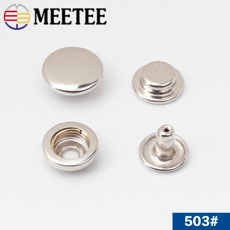 Металлические пресс шпильки Meetee 12 мм 50 комплектов Швейные Кнопки крепежные