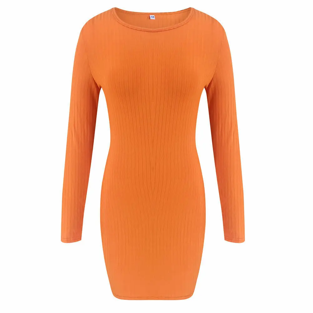 Женское платье с длинным рукавом облегающее вечерние Клубное мини стрейчевое