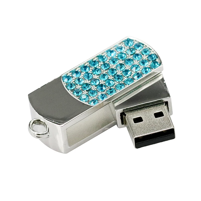 

Business Personalized Pendrive Crystal Rotary 128GB 32GB 128 4 32 8 64 16 256 gb Cle usb flash Drive Diamond USB2.0 Memory Stick