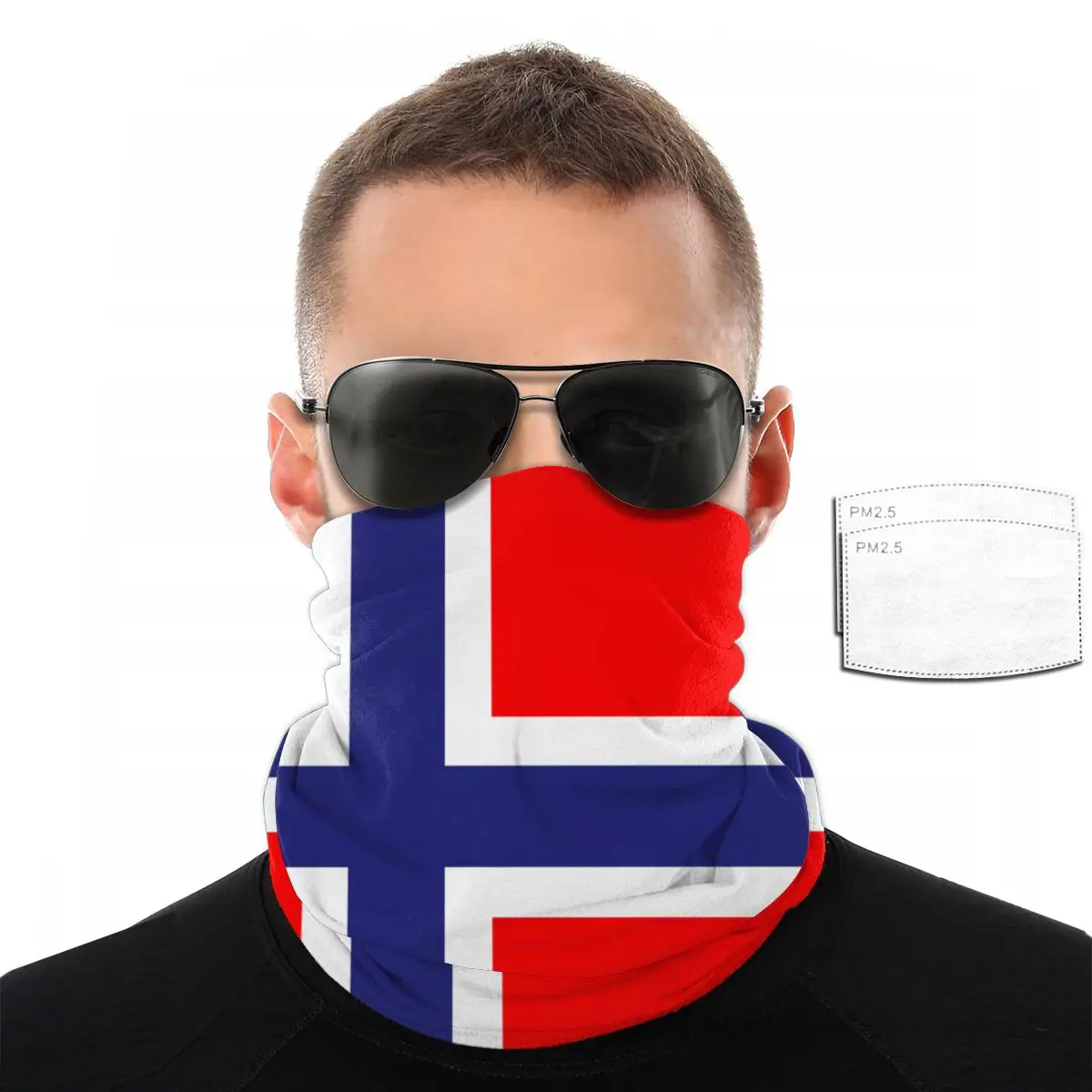 Шарф для лица с флагом Норвегии и фильтром 2 шт. |