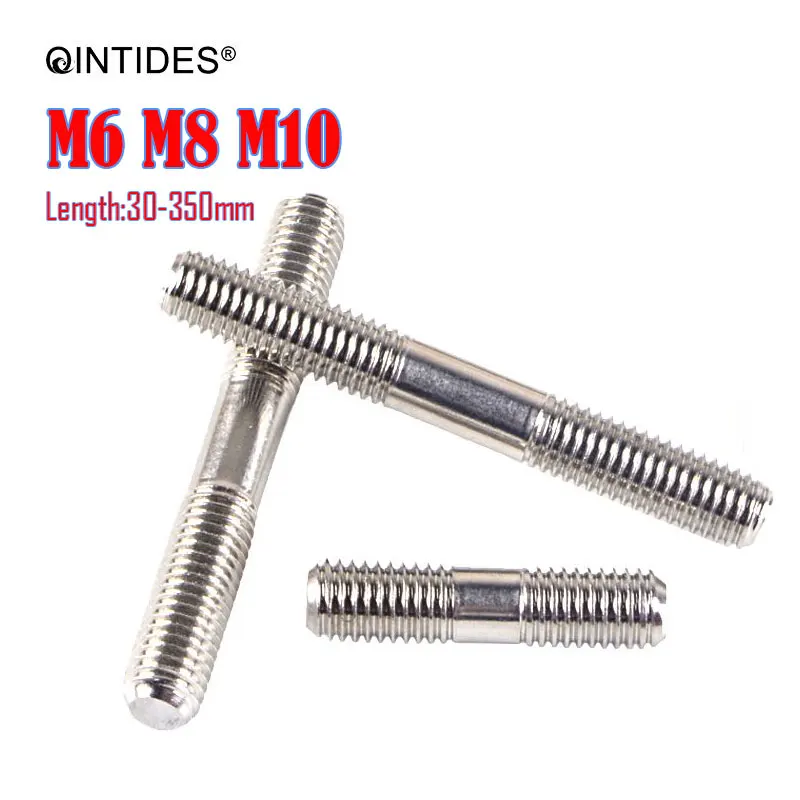 QINTIDES M6 M8 M10 двухконцевые шпильки (зажимной тип) 304 нержавеющая сталь