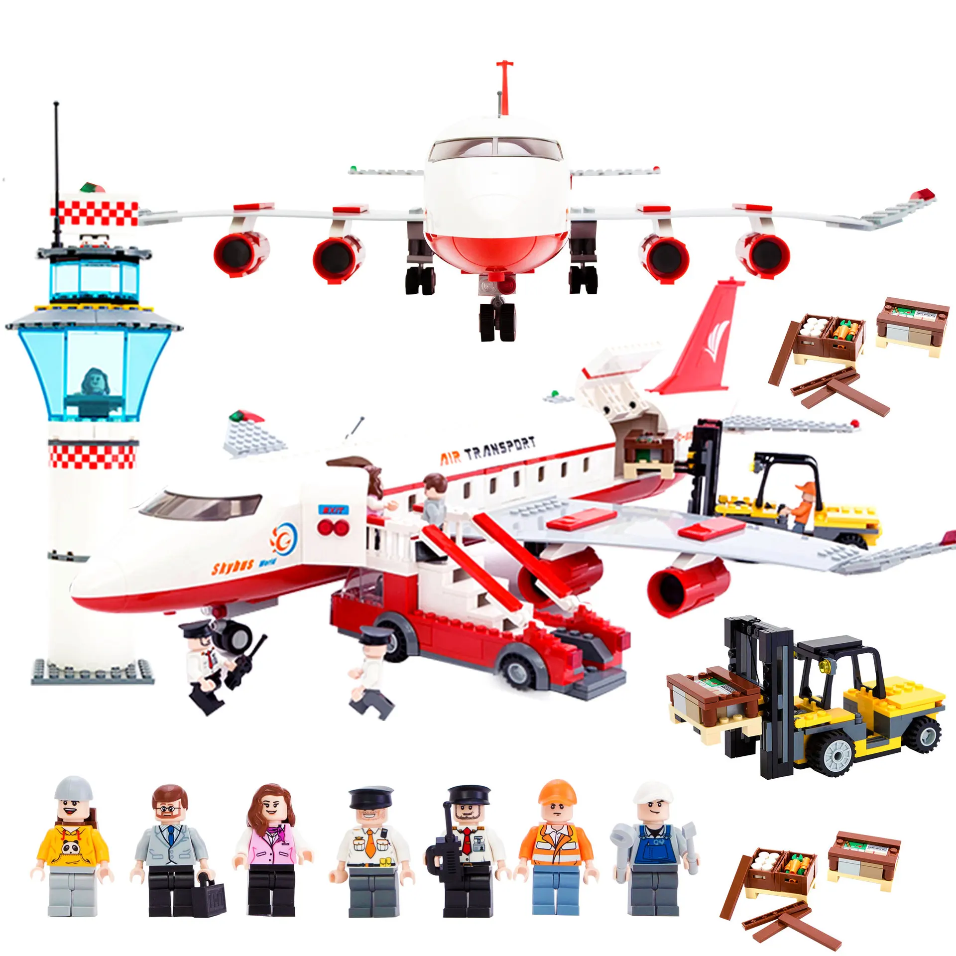 

building blocks Aerospace series Large passenger plane Children's puzzle diy Spelling toy