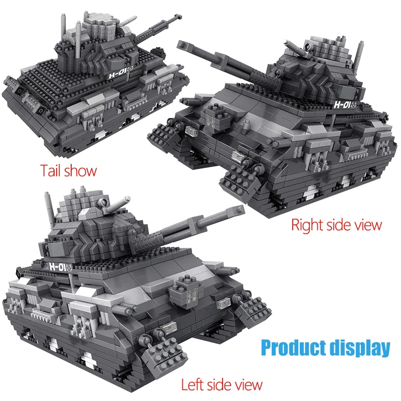1350pcs Mini Blocks Military Army Tank Model Building Soldier Figures Damond Bricks WW2 Educational Toys for Children | Игрушки и хобби