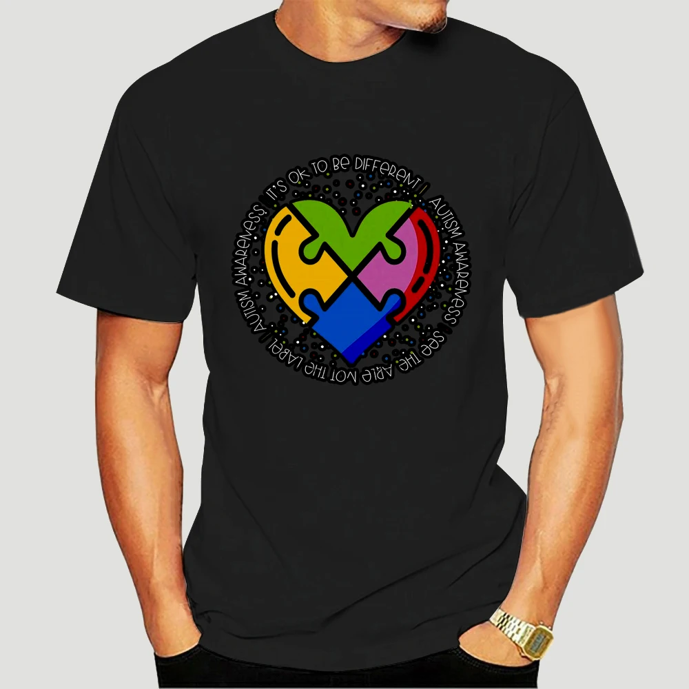 Женские аутизма осведомленности футболка отличаться Головоломка Сердце рубашка