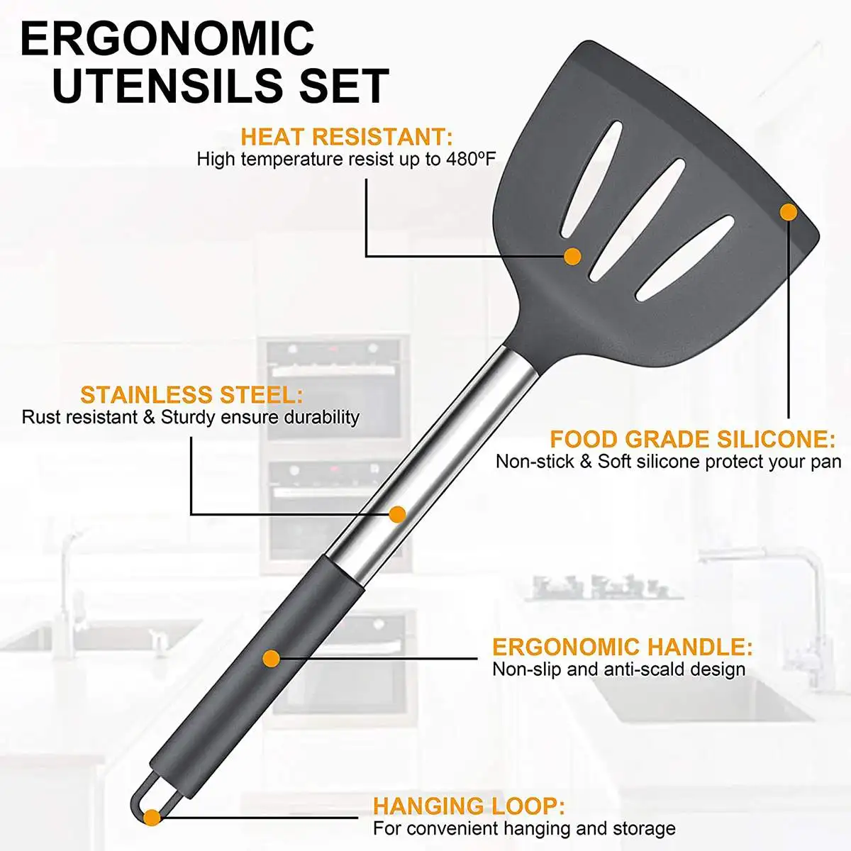 

30PCS Silicone Cooking Kitchen Utensils Set Non-Stick Spatula Shovel Egg Beaters Cooking Tools With Storage Box Scrapers Set
