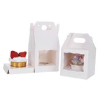 Один Muffin упаковочная Бумага прозрачное окно коробка упаковка кекса коробка мусс грязи бутылка для пудинга упаковки чашки выпечка в подарок расходные материалы