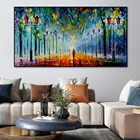 Современная абстрактная картина маслом по улице, постер на холсте в скандинавском стиле, Настенная картина для гостиной, домашний декор