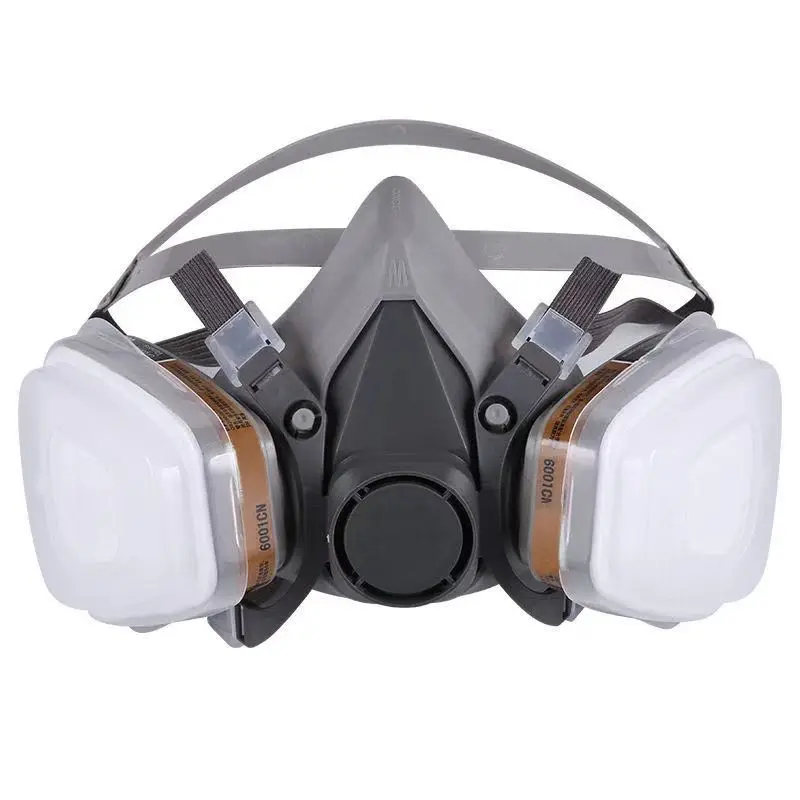 Полумаска противогаз 6200 респиратор с защитными очками для покраски распыления