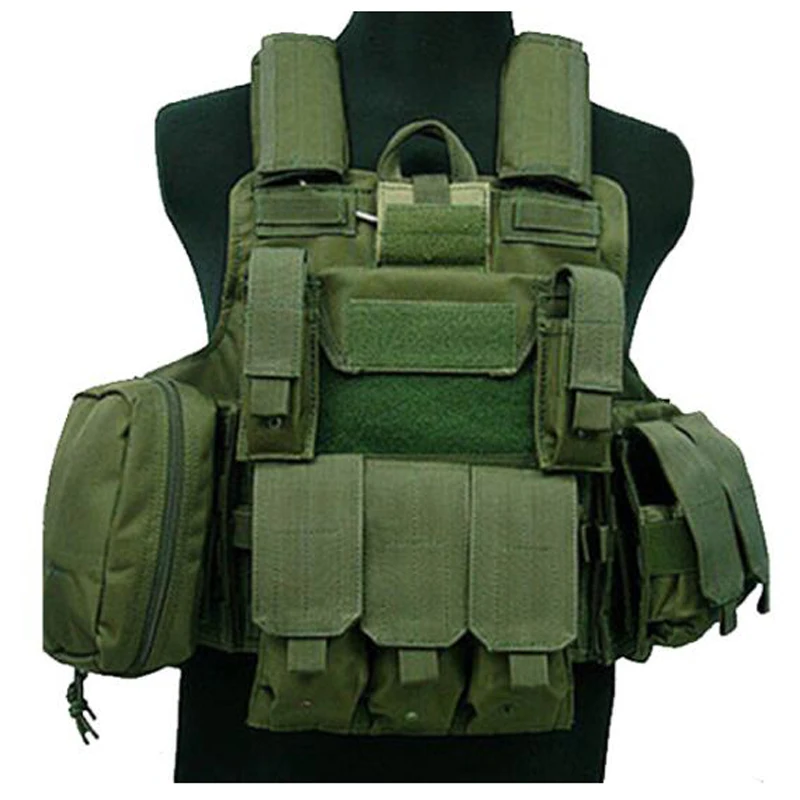 Tactical Vest Molle CIRAS Airsoft Combat Vest With Triple Magazine Pouch Molle Armor Plate Carrier Strike Army Green Camo Vests