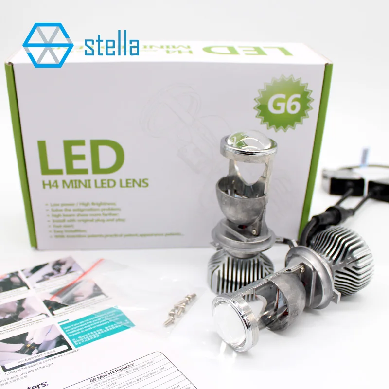 Stella h4 светодиодный объектив 12V 72W фары для 8000LM 5500k h4 линзы проектор высокой/ближнего света светильник лампы авто светодиодный лампы для автомобилей головной светильник лампы светодиодный