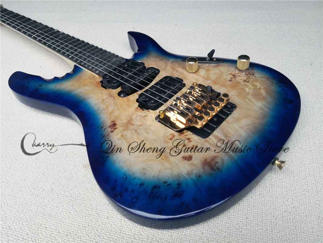 6-струнная электрическая гитара по индивидуальному заказу ультратонкая синяя