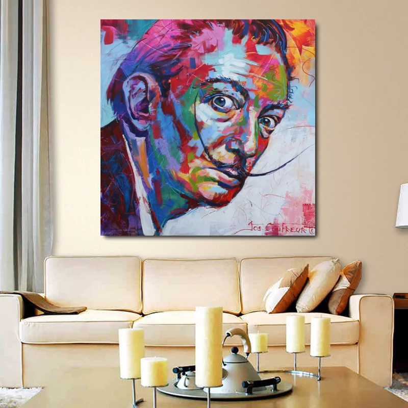 Salvador Dali постеры поп-арт портрет граффити Картина Настенная картина для гостиной спальни кабинет украшение дома без рамы