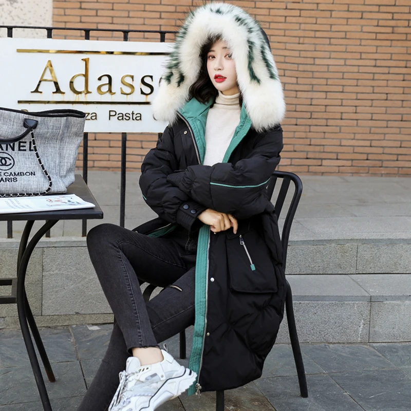 Fitaylor большой натуральный мех олень вышивка белая утка вниз Длинные парки зимние