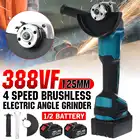 Беспроводная электрическая угловая шлифовальная машина 388VF 125 мм, 1000 Вт, электроинструмент, аккумулятор 15000 мАч, 4-скоростная режущая машина сделай сам