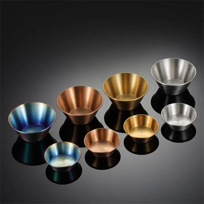 

1pcs Sauce Dish Appetizer Serving Tray Stainless Steel Sauce Dishes Spice Plates Kitchen Supplies Plates Spice Dish Plate