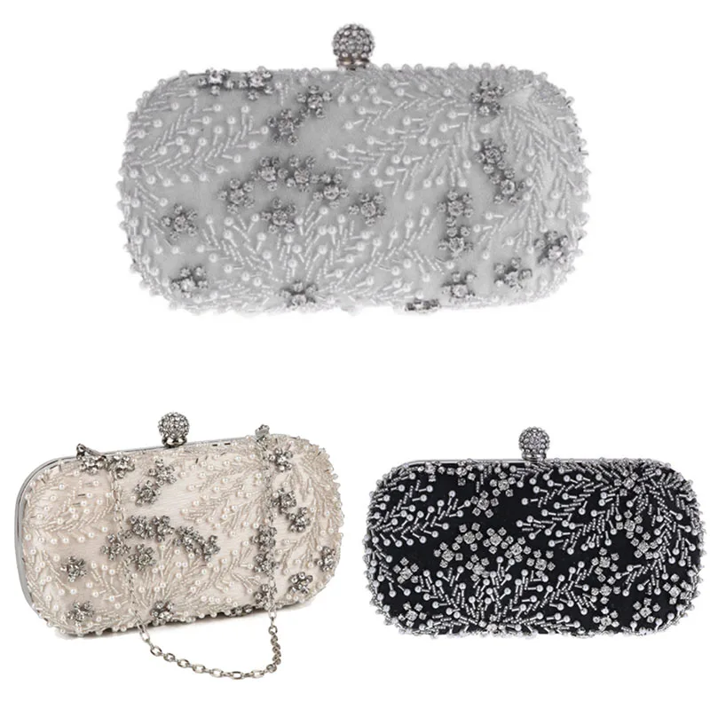 

Женский клатч с кристаллами и жемчугом, Роскошная вечерняя сумка с вышивкой