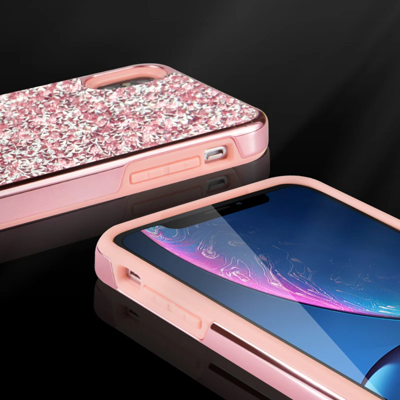 Блестящий чехол 2 в 1 для iPhone 11 Pro Max 6 6s 7 8 Plus X 10 XR XS Max|Бамперы| |