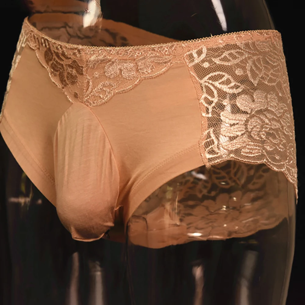 

Men's Sexy Mid Rise Lace Breathable Briefs See Through Underwear Pouch Panties Men Peni sleeve ​Transparent Personal Briefs Biki