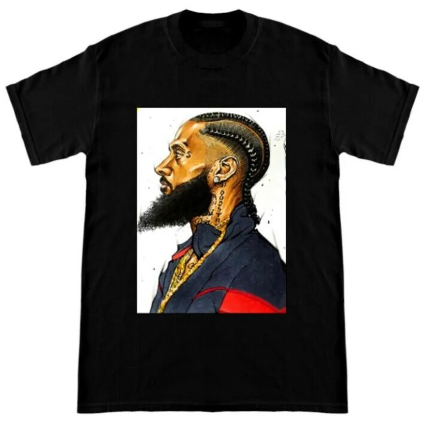 Nipsey Hussle цветная футболка в стиле хип-хоп унисекс с изображением рэпперов черная