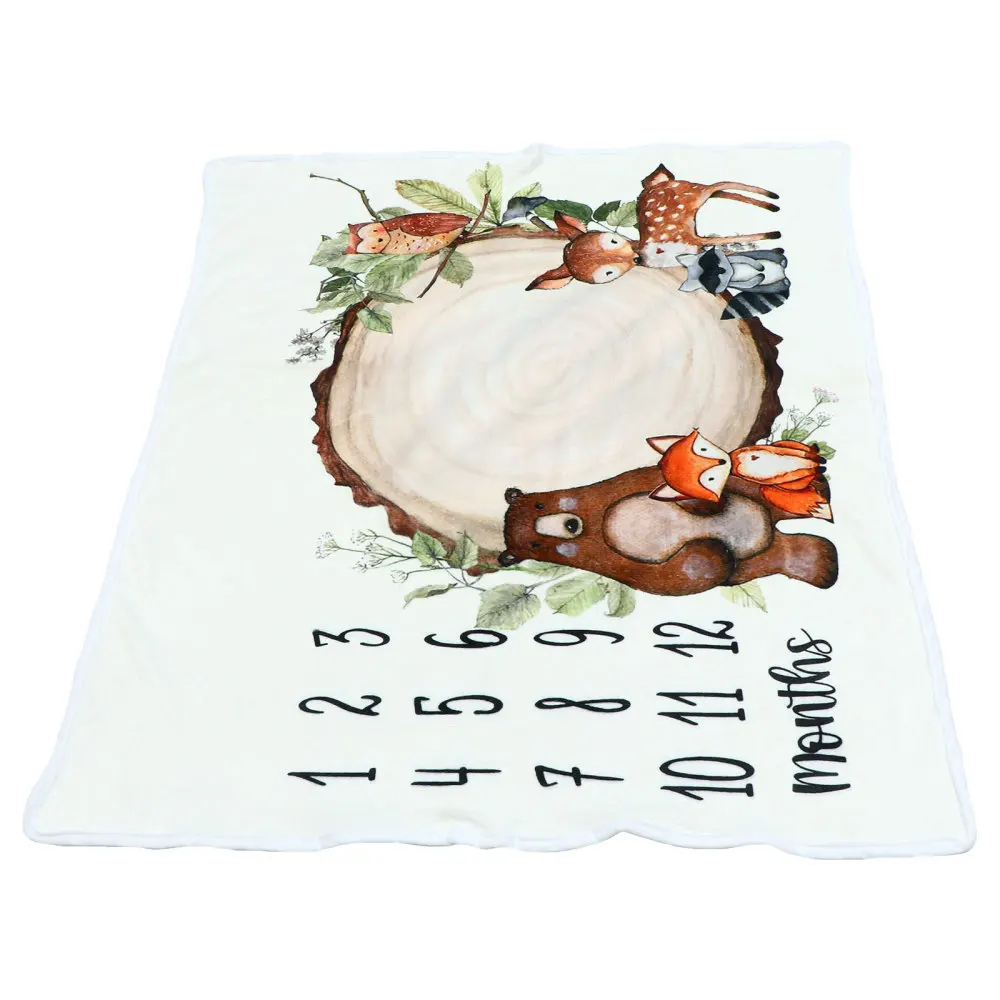 

Flannel Monthly Blanket Newborn Milestone Blanket Baby Photography Prop