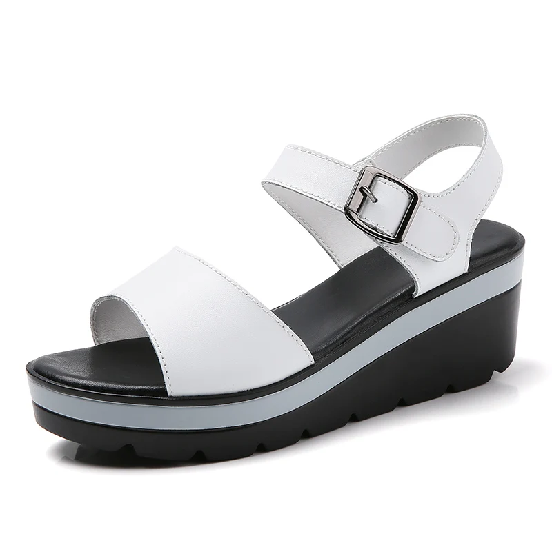 

Women New Brand Sandals Home Non-slip 2021 Lady Wedge Slippers Plastic Female Girls Cool Garden Shoes Platform Footwear Cheap