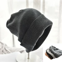 mens and womens hats street fashion knitted wool hats thick fluffy winter warm hits outdoor monochrome hats