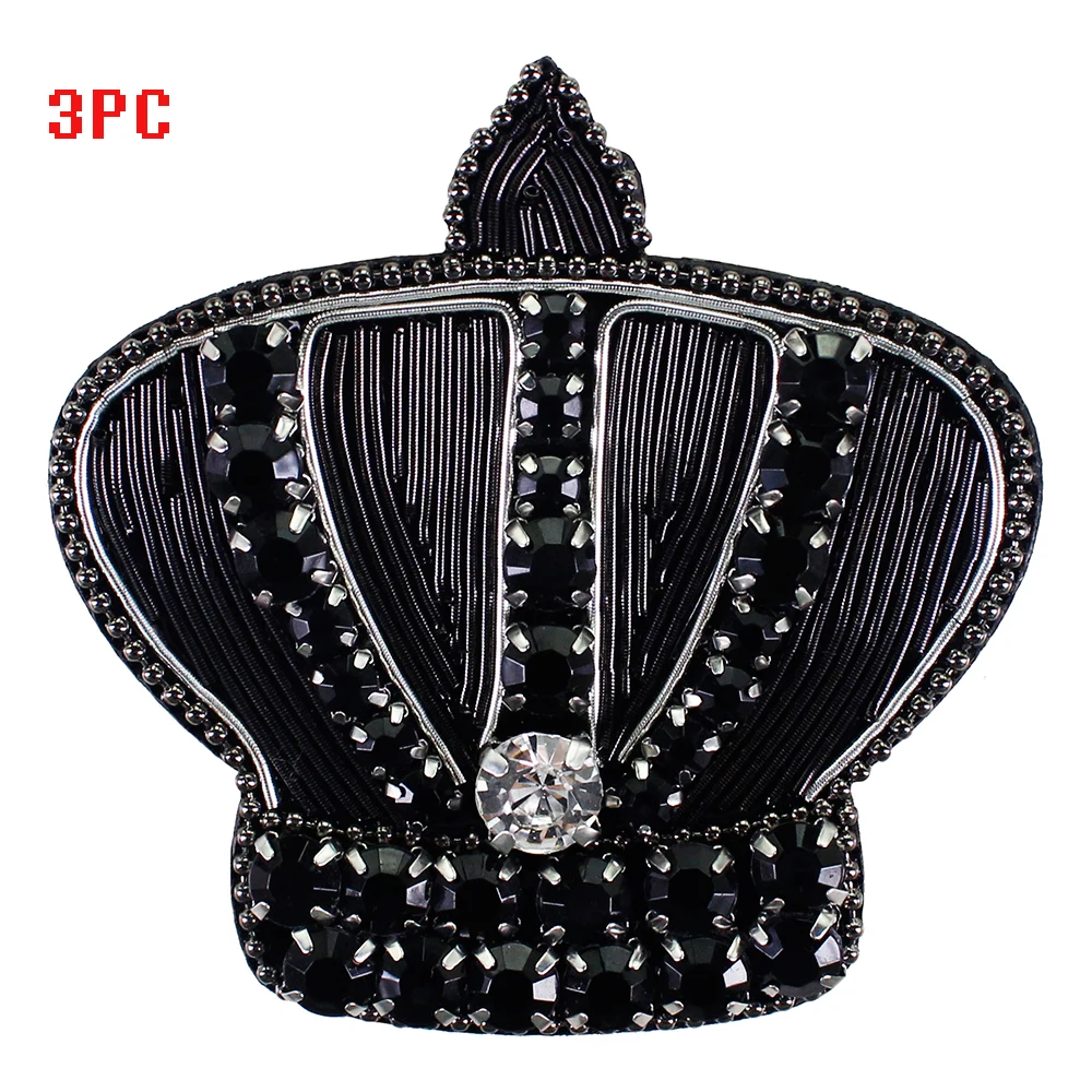 P62 C 3PC 1 шт. пчелиная Корона, венок, тигр, значок, Сердце Любви, индийский Шелковый патч, Аппликация из бисера, нашивки, винтажный вышитый значок для шитья P87 - Цвет: P62 C 3PC