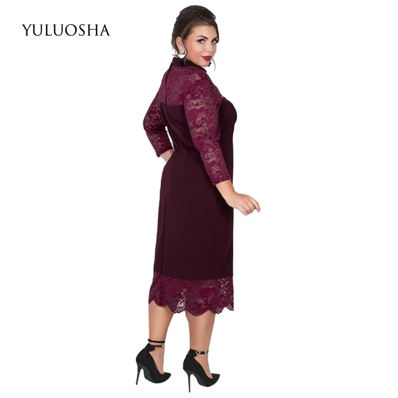 YULUOSHA новинка длинное официальное платье кружевное Сексуальное Женское