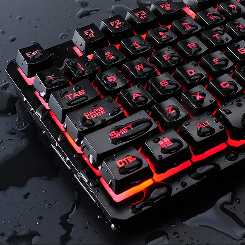 Игровая клавиатура мышь гарнитуры коврик для мыши 1600DPI водонепроницаемая